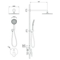 Встраиваемая душевая система LICATA, Графит брашинг LI-400-GR-C4 — фото 2, Встраиваемые душевые комплекты