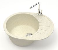 Кухонная мойка AZARIO Light 575х440х215) искусственный мрамор, цвет Бежевый арт-CS00079919 — фото 1, Кухонные мойки