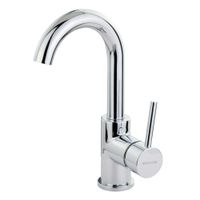 FORTIS См-ль д/раковины моноком., ручка сбоку, излив изогнут, донный клапан "click-clack", хром 31540 — фото 1, Смесители для раковины