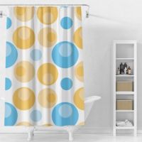 Штора для ванной комнаты Splenka S381.1804, синий/оранжевый — фото 1, Шторы для ванной