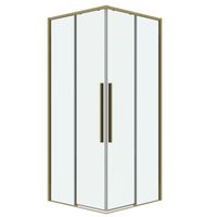 Душевое ограждение Grossman Galaxy (80х80х195) квадрат,раздвижная,золото сатин,стекло прозрачное, 1 место арт-300.K33.01.8080.32.00 — фото 1, Квадратные душевые уголки
