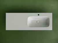 Раковина накладная мебельная Grace прямоугольная 1210x457x137 с чашей справа и отверстием под смеситель цвет белый арт-CN7021 — фото 3, Раковины накладные