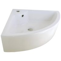 Раковина угловая закругленная GS, 48x48x15 cm, белая керамика 32267 — фото 4, Раковины