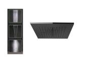 Верхний душ, Gessi, Minimali, тип установки-встраиваемый, потолочный, ширина, мм-350, глубина, мм-350, высота, мм-12, форма-квадратная, количество режимов-3, тип струи-тропический ливень, водопад, распыление, внутренняя часть-необходимо заказать, цвет-Black Metal Brushed PVD арт-57875.707 — фото 1, Верхние души