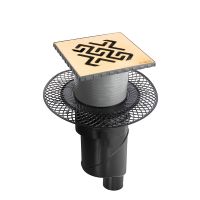 Товар: Трап BERGES водосток PLATZ Antik 150х150, золото глянец, S-сифон D50/105 H50 вертикальный арт-092061 - фото 10 Трап BERGES водосток PLATZ Antik 150х150, золото глянец, S-сифон D50/105 H50 вертикальный арт-092061 — фото 10, Трапы для душа