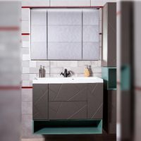 Комплект мебели для ванной Бриклаер КРИСТАЛЛ 90Z, графит/муссон — фото 1, Комплекты мебели для ванной