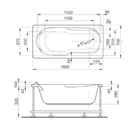 Товар: Veedi Ванна акриловая Ina 160х70 с каркасом SET13316070 - фото 1 Veedi Ванна акриловая Ina 160х70 с каркасом SET13316070 — фото 1, Акриловые ванны