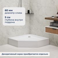 Душевой поддон трапеция RGW STYLE-TR 100x100, арт-16180500-11 — фото 2, Акриловые душевые поддоны