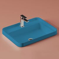 Раковина ArtCeram Fuori Scala встраиваемая с одним отверстием цвет avio TFL0343800 TFL034 38 00 — фото 1, Раковины встраиваемые сверху