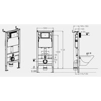 Инсталляция для подвесного унитаза AZARIO NEW 3/6л с возможностью подключения безконтактной клавиши смыва арт-AZ-510A — фото 6, Инсталляции для унитазов