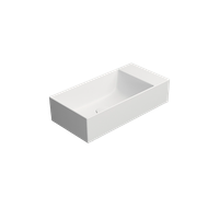 раковина накладная KUBE X 50x25 без перелива белый матовый арт-9486009 — фото 2, Раковины накладные