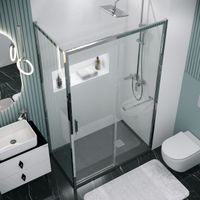 Душевое ограждение Grossman Style 100.K33.05.130.10.00-200.K33.05.100.10.00 (130х100х195) раздвижная,хром,стекло прозрачное,2 места арт-120.K33.05.1310.10.00 — фото 2, Прямоугольные душевые уголки