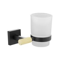 Стакан для ванной комнаты Rose RG3012H, золото/черный — фото 1, Стаканы для зубных щеток