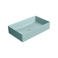 Товар: раковина накладная KUBE X 60x37 без перелива голубой матовый арт-945315 - фото 2 раковина накладная KUBE X 60x37 без перелива голубой матовый арт-945315 — фото 2, Раковины накладные