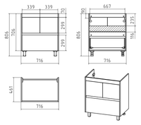 Тумба под раковину арт-Э-Али01075-0112Я — фото 4, Тумбы под раковину