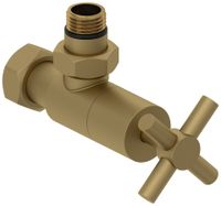 Вентиль Вентиль Сунержа угловой крест (G 1/2" НР х G 3/4" НГ) Матовое золото арт-032-1408-1234 — фото 3, Комплектующие для полотенцесушителей