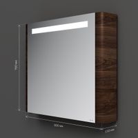 Sensation, зеркало, зеркальный шкаф, левый, 80 см, с подсветкой, орех, текстурированная арт-M30MCL0801NF — фото 7, Зеркальные шкафы в ванную