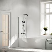 Душевая стойка с изливом и термостатом для ванны/душа Game, с регулировкой по высоте, цвет черный матовый, арт. арт-SC3001LMB — фото 2, Душевые стойки