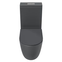 Унитаз напольный Grossman (640х360х835) безободковый,серый матовый с тонкой крышкой,микролифт,смыв торнадо,2 места арт-GR-4494GMSQ — фото 1, Напольные унитазы