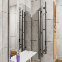 Полотенцесушитель Бриз (электро.) 120х17 (скр.монтаж, правое.подкл, Графит), Альтасан арт-Бриз12017Г — фото 1, Электрические полотенцесушители