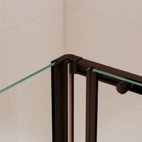 Душевой уголок RGW SV-42B (SV-12B + Z-050-2B) 1300x900, профиль черный, стекло прозрачное, арт-32324239-014 — фото 4, Прямоугольные душевые уголки