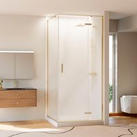 Душевой угол Veconi Rovigo RV-073RG/R, 800х1000х1950, золото брашинг, стекло дождь RV073RG/R-80100-06-C4 — фото 1, Прямоугольные душевые уголки