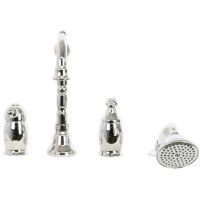 OXFORD См-ль на борт ванны моноком., на 4 отв., ручка белая, шланг1,6 м., хром 19125 — фото 2, Смесители на борт ванны