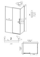 Душевое ограждение Grossman Style 100.K33.05.130.10.02-200.K33.05.80.10.02 (130х80х195) раздвижная(левая),хром,стекло шиншилла,2 места 120.K33.05.1380.10.02 — фото 10, Душевые кабины и ограждения