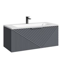 Тумба подвесная "БЛИСС-100 см" с 1 ящ. графит матовая (ум. Блисс-100 см.) арт-1010048 — фото 1, Тумбы под раковину