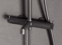 Душевая стойка Rim VSFS-2RM1GM с изливом, вороненая сталь — фото 1, Душевые стойки