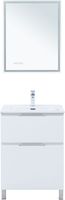 Тумба с раковиной Aquanet Алвита new 60 (Flat) напольная 2 ящ. цв. белый матовый 00345675 — фото 9, Тумбы с раковиной