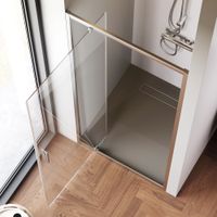 W90G-90-1P-MT Gem дверь душевая распашн 90x195,серебро, стекло прозрачн — фото 1, Распашные душевые двери