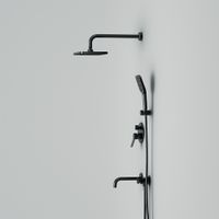 FB85A3RH42 X-Joy, набор: встроеный см-ль, излив, прямоуг.верхний душ 300х210мм, ручн.душ, черный — фото 6, Встраиваемые душевые комплекты