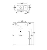 Раковина SIMAS AGILE подвесная или накладная с одним отверстием с полкой правой цвет черный матовый арт-AG20.NM — фото 3, Раковины накладные