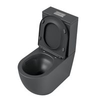 Унитаз напольный Grossman (640х360х835) безободковый,серый матовый с тонкой крышкой,микролифт,смыв торнадо,2 места арт-GR-4494GMSQ — фото 2, Напольные унитазы