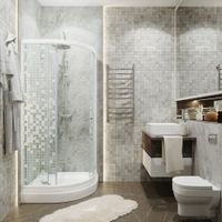 ДО Мозаика 100*100 А (3 места+сифон D90) арт-Щ0000061791 — фото 3, Душевые уголки четверть круга