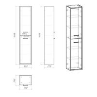 Товар: Пенал подвесной "НЕРО-35 см" альпийский дуб арт-303021 - фото 6 Пенал подвесной "НЕРО-35 см" альпийский дуб арт-303021 — фото 6, Пеналы для ванной комнаты