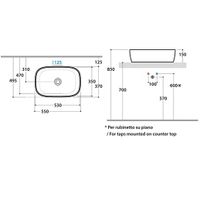 Раковина GLOBO GENESIS на столешницу без отверстий цвет белый арт-GE044BI — фото 3, Раковины накладные