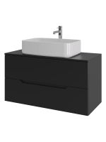 Orange Line Li-100TubMDF+B07-600W тумба с раковиной подвесная 100 см, черный/белый Li-100TubMDF+B07-600W — фото 6, Тумбы с раковиной