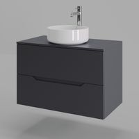 Orange Line тумба с раковиной подвесная 80 см, графит/белый арт-Li-80TugMDF+B09-360W — фото 1, Тумбы с раковиной