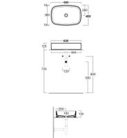 Раковина SIMAS FOLIO накладная без отверстий цвет белый арт-FO04 — фото 2, Раковины накладные