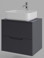 Orange Line Li-60TugMDF+B05-500W тумба с раковиной подвесная 60 см, графит/белый Li-60TugMDF+B05-500W — фото 8, Тумбы с раковиной