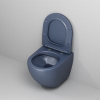 Унитаз подвесной Grossman Color (485х360х375) безободковый,синий матовый с тонкой крышкой,микролифт,1 место арт-GR-4455BLMS — фото 3, Подвесные унитазы