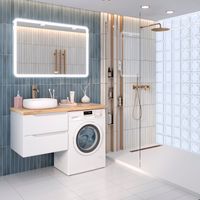 Тумба подвесная NORDIC 60 /правая/со столешницей из массива 122 см под накладную раковину /AQUA DE MARCO 5060CNOR122/H/R — фото 10, Тумбы под раковину