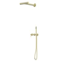 Душевая система ABBER Perfekte 316 AF8A18BG скрытого монтажа без излива, золото брашированное — фото 1, Встраиваемые душевые комплекты