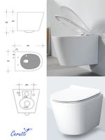 Унитаз LUIGI Aria Tornado подвесной безободковый со смывом торнадо Ceruttispa CT11101 (490x370x370) — фото 4, Подвесные унитазы