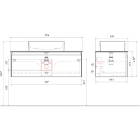 Товар: Подвесная тумба с одним ящиком 100 см, цвет морская дюна со столешницей серый камень и наставным умывальником арт-GE01101MD+STG1014X456GS - фото 5 Подвесная тумба с одним ящиком 100 см, цвет морская дюна со столешницей серый камень и наставным умывальником арт-GE01101MD+STG1014X456GS — фото 5, Тумбы с раковиной
