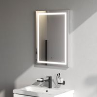 Универсальное зеркало настенное с контурной LED-подсветкой, 50 см арт-M91AMOX0501WG — фото 1, Зеркала в ванную комнату