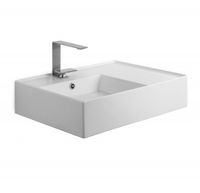 Раковина Scarabeo TEOREMA 2.0 подвесная или накладная с переливом с одним отверстием цвет белый с антибактериальным и грязеотталкивающим покрытием BIOKER арт-5114 BK — фото 1, Раковины подвесные