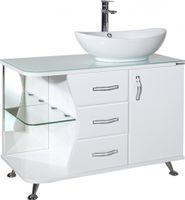 Рио-90 тумба с 3 ящ. белая прав. 4633615141019 — фото 1, Тумбы под раковину